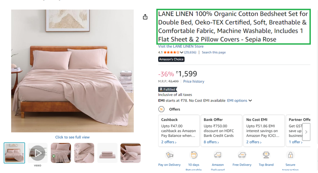 Amazon Seo: Effective Product Title Showcasing relevant Information.